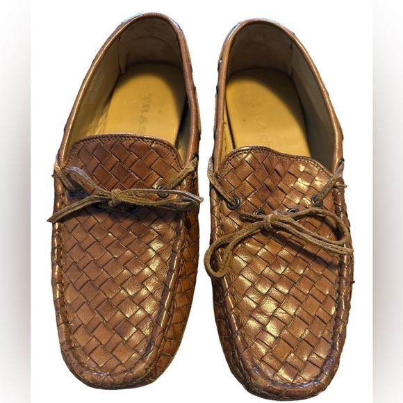 Trask Men’s Woven Leather Loafers Size 41.1M | Vibram Sole | Brown EU Size 41.1 - Picture 1 of 9
